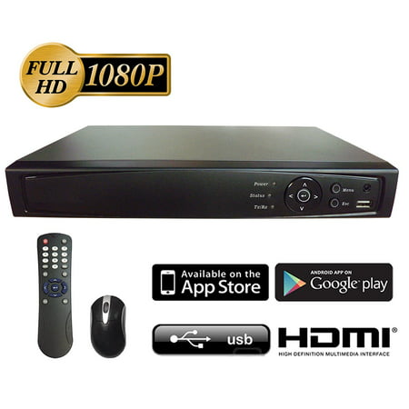 101 AV 4CH HD-TVI AHD 1080p@30fps Recording H.264 True-HD DVR w/o HDD BNC HDMI VGA Output Mobile Phone Accessible Real Time Recording (Work w/ HD-TVI & AHD, Standard Analog & IP