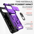 thumbnail image 3 of Allytech Rotatable Kickstand Holder Case for Google Pixel 9 Pro - Military Grade Drop Protection - Slide Camera Cover - Heat Dissipation - Anti-Scratch Stand Case Support Magnetic Car Mount, Purple, 3 of 9