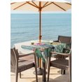 thumbnail image 4 of Square Outdoor Tablecloth with Umbrella Hole Blue Green Cactus Table Cloth Waterproof Patio Table Cover Tropical Summer Botanical Floral Rustic Zipper Tablecloths for Picnic Camping 60x60 Inch, 4 of 8