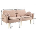 thumbnail image 2 of Modern Sofa with 2 Cushions, Ergonomics Love Shaped Loveseat Velvet Love Seat Armrest Sofa, 2 of 8