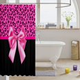 thumbnail image 3 of Manfei Pink Girly Bowtie Shower Curtain 72Wx72L,Minimalist Cheetah Pattern Bathroom Curtain, 3 of 5
