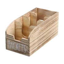 Coffee Station Organizer Wooden Countertop Storage with Dividers for Home Kitchen Office Restaurant