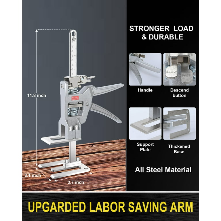 Labor Saving Arm Jack, 2 Pack Upgrade Furniture Jack Hand Jack Tool with  Height Adjustment Lifting Device That Can Support Slow & Speed Down Bearing  Up to 440 lbs 