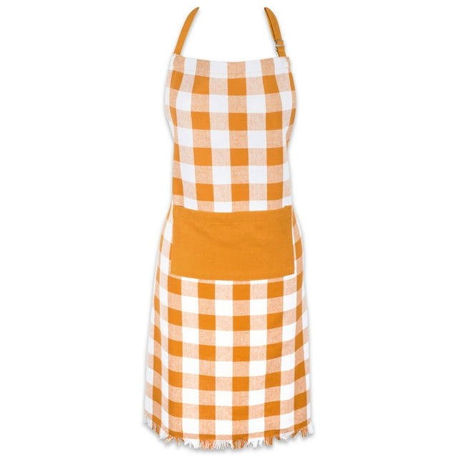DII Pumpkin Spice Heavyweight Check Fringed Chef Apron