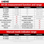 ANENG Digital Multimeter M126 6000 Counts True RMS 1 Pack