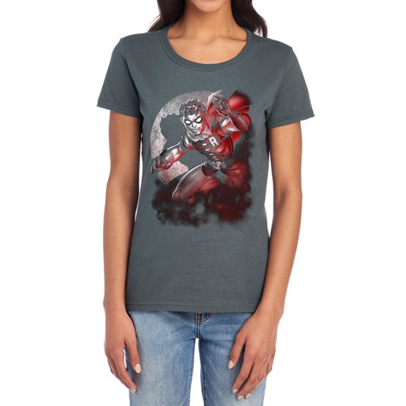 Batman Robin Spotlight Women's T Shirt, Charcoal, X-Large
