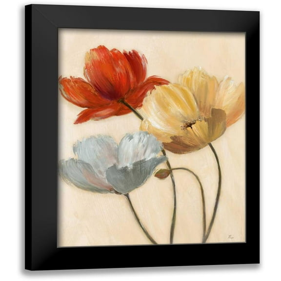 Nan 12x14 Black Modern Framed Museum Art Print Titled - Poppy Palette II