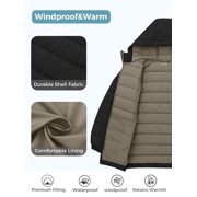 Wantdo Big Boys Insulated Winter Jacket Lightweight Packable Quilted Coat with Hood Black 14-16