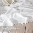 thumbnail image 6 of MooMee Throw Blanket 100% Cotton 4-Layer Gauze All-Around Fringe Ultra-Soft Breathable Lightweight (Bright White, Throw 60" x 50"), 6 of 8