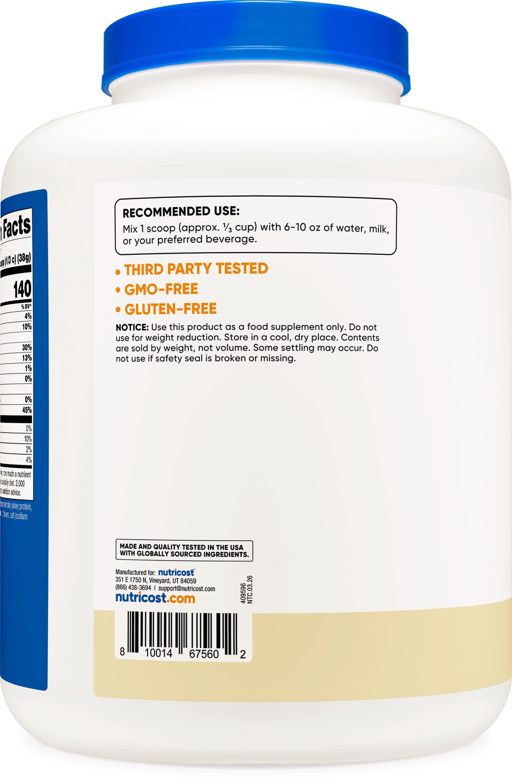 Nutricost Grass-Fed Whey Protein Concentrate (Vanilla) 5LBS - Non-GMO, Gluten Free
