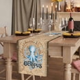 thumbnail image 2 of Table Runners 70 Inches Long Dress Scarves, Vintage Octopus Farmhouse Coffee/Dining/Kitchen Table Decor, Holiday Table Runner, Brown Nautical Anchor Bubbles Coastal 13x70 Inch, 2 of 9