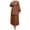 Brown, variant on Elegant Women'S Two Piece Outfit Long Sleeve Tunic And Midi Skirt Set For Daily Wear