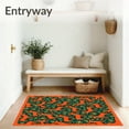 thumbnail image 3 of ODIKA 4'x6' Machine Washable Non-Slip Area Rug, Rustic Winter Woodland Stag and Holly Interlocking High Traffic Rug with Pad, Orange, 621800, 3 of 8