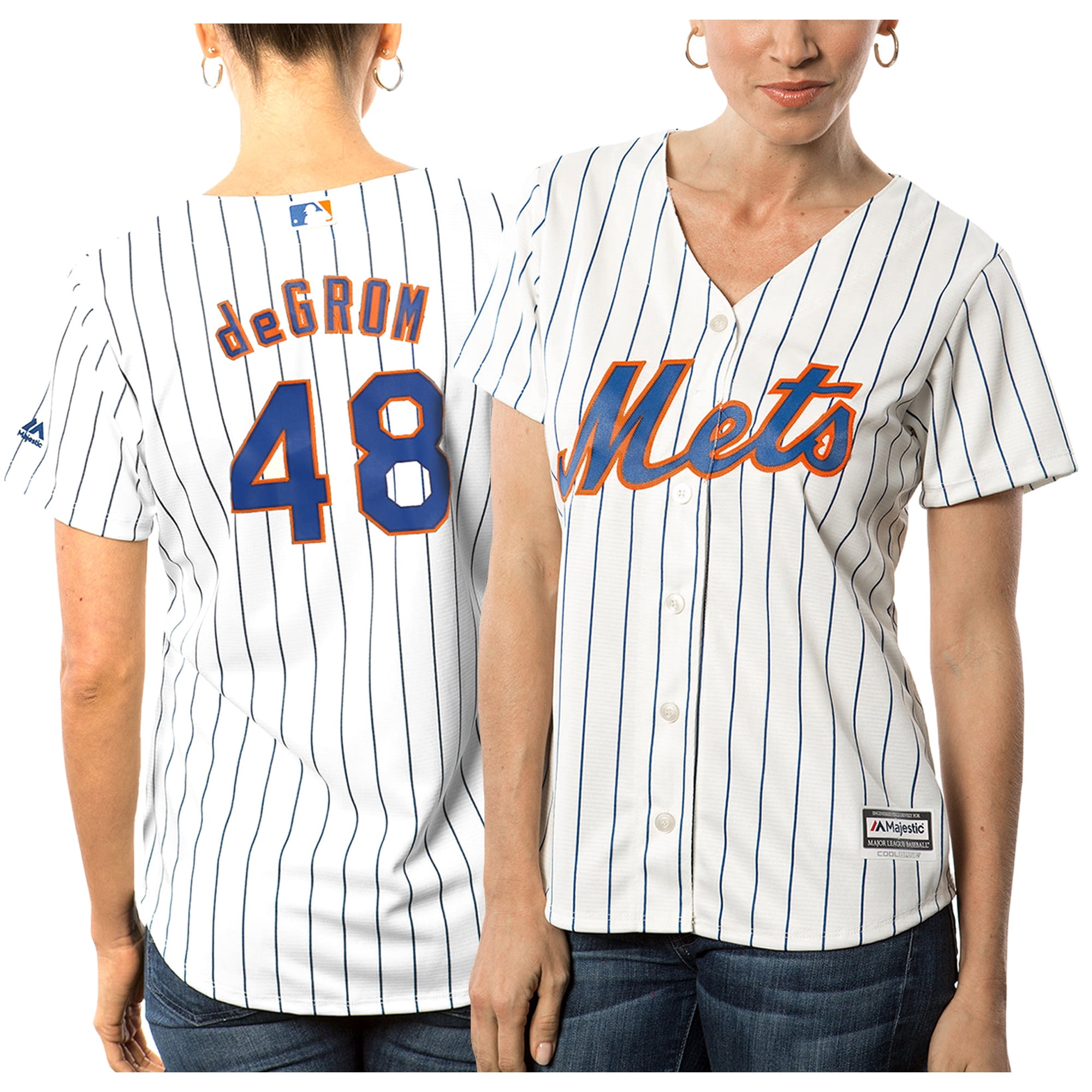 Jacob deGrom New York Mets Majestic Women's Cool Base Player Jersey White by MAJESTIC LSG