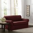 thumbnail image 5 of Zenna Home Pixel 2-Piece Stretch Loveseat Furniture Slipcover, Wine, 5 of 10