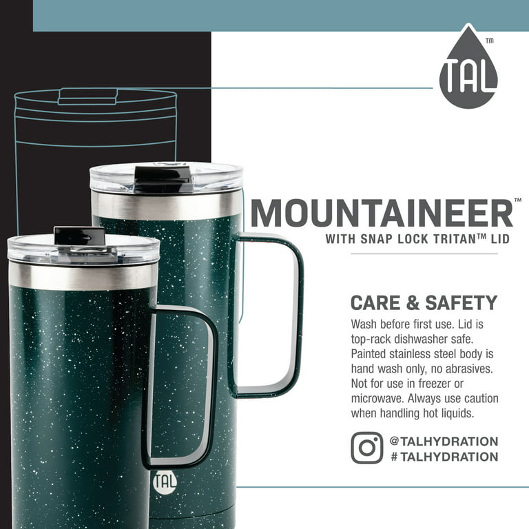 Tal Stainless Steel Mountaineer Coffee Mug 2 Pack, 20 fl oz and 12 fl oz, Red and White