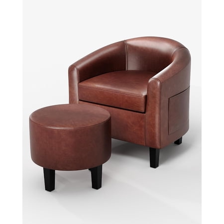 accent chair with ottoman faux product
