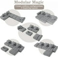 thumbnail image 4 of 170.08" Oversized Modular L Shaped Sectional Couch, Comfy Sparkling Chenille Deep Seat Sofa with Ottoman, Modern DIY Combination Tufted Sofa Couches for Living Room, No Assembly Required Gray, 4 of 11