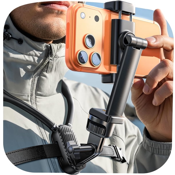 Soporte de pecho para teléfono con cámara POV para Gopro, soporte de cuello LISEN