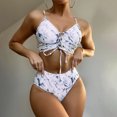 thumbnail image 1 of Daisyyozoid Maillot de Bain une Pièce Femme Mode Sans Taille Imprimé Halter Dentelle Bikini, 1 of 5