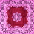 thumbnail image 1 of Ahgly Company Indoor Square Medallion Pink Traditional Area Rugs, 4' Square, 1 of 4