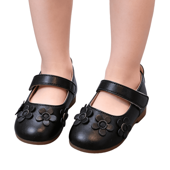 Shoes for Kids, Girl School Shoes, Toddler Girl Shoes, Princess Shoes, Little Girls Dress Shoes 2026 3d Flower Princess Party Flats Comfy Mary Jane Toddler Footwear Kids Shoes, Black US-5C/EU-21