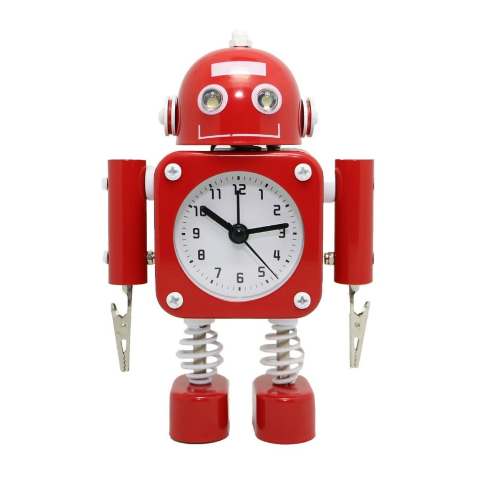 Betus [Nonticking] Robot Alarm Clock with Flashing Eye Lights and Hand