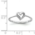 thumbnail image 2 of 925 Sterling Silver Rhodium Polished Diamond Accent Heart Ring Size 6, 2 of 6
