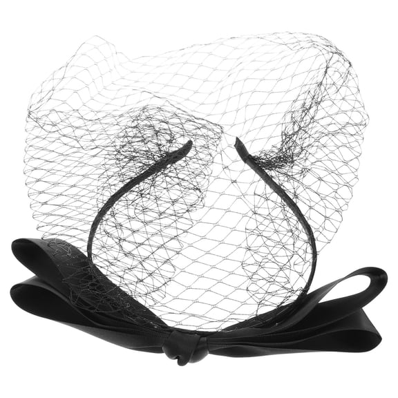 EXHUMKY Fascinators For Women Tea Party Black Headpiece With Bow 1Set Retro Style