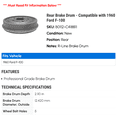 thumbnail image 2 of Rear Brake Drum - Compatible with 1960 Ford F-100, 2 of 2