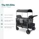 thumbnail image 3 of WONDERFOLD W4 Elite Stroller Wagon (4 Seater) - Collapsible Wagon Stroller with Seats with 5-Point Harnesses, Adjustable Push Handle, and Removable UV Sun Canopy, Charcoal Gray, 3 of 5