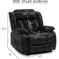 thumbnail image 2 of Oversized Massage Recliner Chair with Heat, 360° Swivel Rocker Recliner for Adults, Cat Scratch Resistant Fabric Single Lounge Chair with Storage Armrest for Living Room Bedroom, 2 of 9