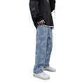 thumbnail image 6 of Aoochasliy Mens Jeans Clothess Relaxed Fit Men's Side Pocket Trousers with Zipper Placket Skinny Jeans for Home Casual Work Play, 6 of 9