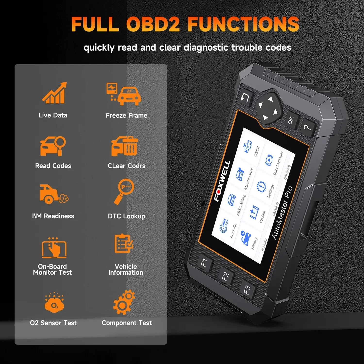 [Second Hand] FOXWELL Bidirectional OBD2 Scanner with Gift: 3-in-1 sty-lus