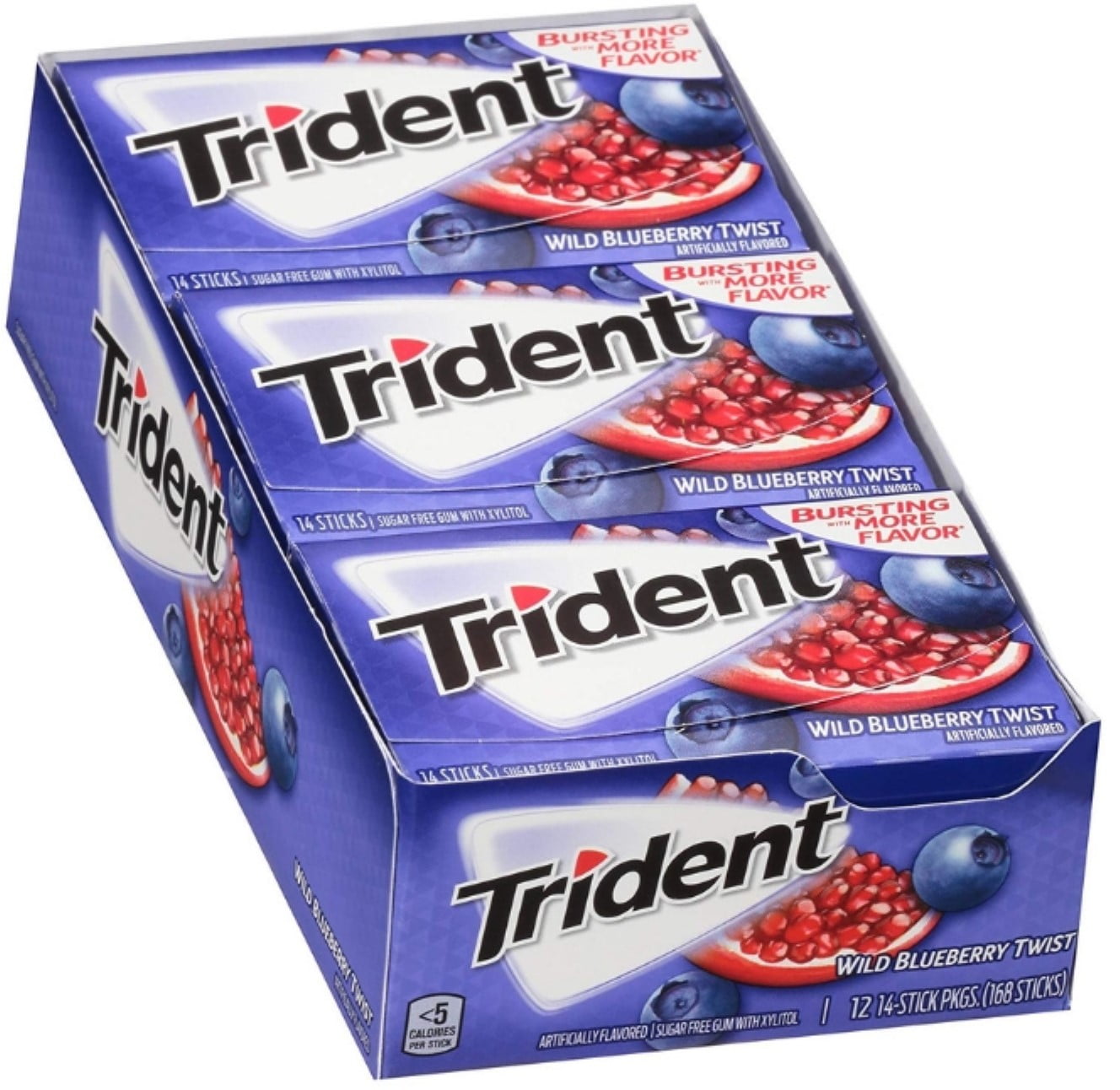 Trident Blueberry Twist Sugar Free Gum with Xylitol, 12 ea (Pack of 2