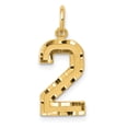 thumbnail image 1 of 14k Yellow Gold Medium Number 2 Charm Component Necklace Pendant Charms, 1 of 6