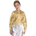 thumbnail image 2 of iiniim Girls Kids Sequins Hip Hop Jazz Outerwear Shiny Metallic Bomber Jacket Coat Disco Party Gold 8, 2 of 7