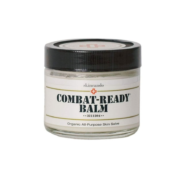 Bálsamo para la piel Combat Ready 2oz de Skincando - Todo natural - Hidratante intensivo - Crema para la piel - Ingredientes orgánicos - Aceite de semilla de albaricoque - Extracto de semilla de pomel