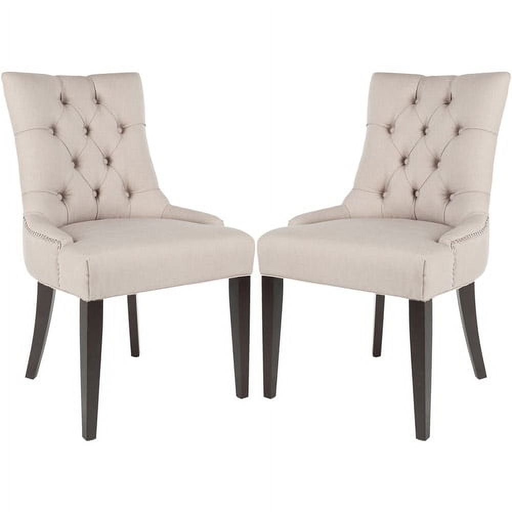 SAFAVIEH Abby 19 H Tufted Side Chair  Taupe  Set of 2