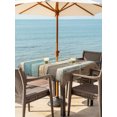 thumbnail image 3 of Outdoor Table Cloth with Umbrella Hole and Zipper, Farmhouse Blue Grey Brown Waterproof Square Tablecloth 54"x54", Vintage Ombre Wooden Washable Table Cover for Outside Party Patio Picnic, 3 of 8