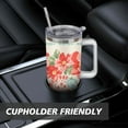 thumbnail image 7 of 40oz Pioneer Colorful Floral Stainless Steel Flip Straw Tumbler with Lid and Straw Spill Proof Travel Cup Double Wall Vacuum Insulated Coffee Mug with Handle White, 7 of 7