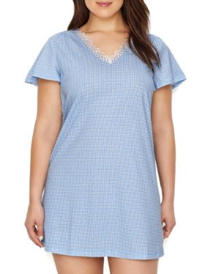 Karen Neuburger Womens Gingham Knit 