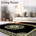 thumbnail image 2 of ODIKA 6'x9' Machine Washable Non-Slip Area Rug, Lotus Blossom Inspired Ornamental Surface High Traffic Rug, Black, 598502, 2 of 7