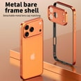 thumbnail image 2 of Metal Frame Case For iPhone 13 Pro Max,With Lens Camera Protector,No Back Design,Bumper Frame Slim Fit Excellent Heat Dissipation Shckproof Anti-fall Drop Protection Durable Phone Case,Gold, 2 of 8