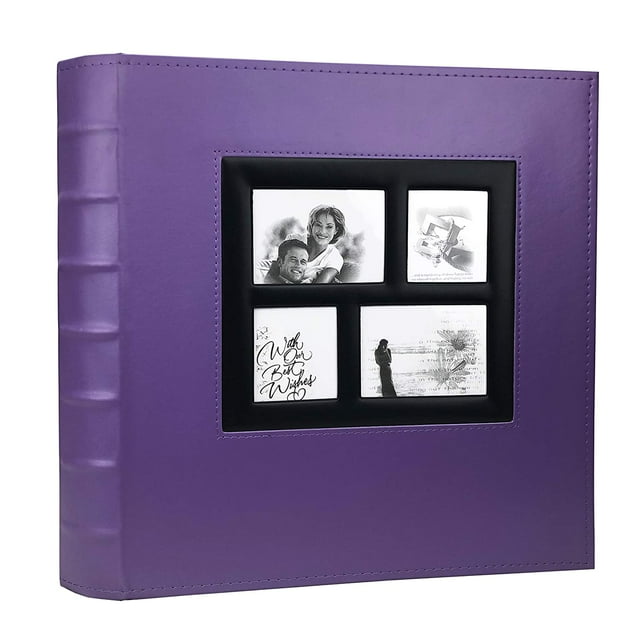 RECUTMS Photo Album 4x6 500 Photos Black Pages Large Capacity Leather Cover Wedding Family Photo