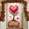 thumbnail image 5 of Pink Flamingo Happy Valentine's Day Banner Red Roses Romantic Design Heart Elements Gold Glitter for Couples Romantic Party Indoor Decoration Valentine's Celebration, 5 of 8