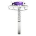 thumbnail image 3 of 2.36 ctw with Simulated Diamond Halo Accents Anniversary Ring for Women | Pear Cut Natural Amethyst | Hyperallergenic Solid 18K White Gold, 3 of 5