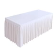 thumbnail image 2 of 4FT Rectangular Pleated Skirt Tablecloth for 120x60x75cm Tables, Wrinkle-Resistant Polyester Table Cover with Elegant Ruffled Drop, Professional Banquet & Event Decor, 2 of 6