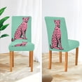 thumbnail image 3 of Yayeee 2 Pack Dining Chair Covers Stretch Parson Chairs Slipcovers Seat Protector, Pink Cheetah, 3 of 6