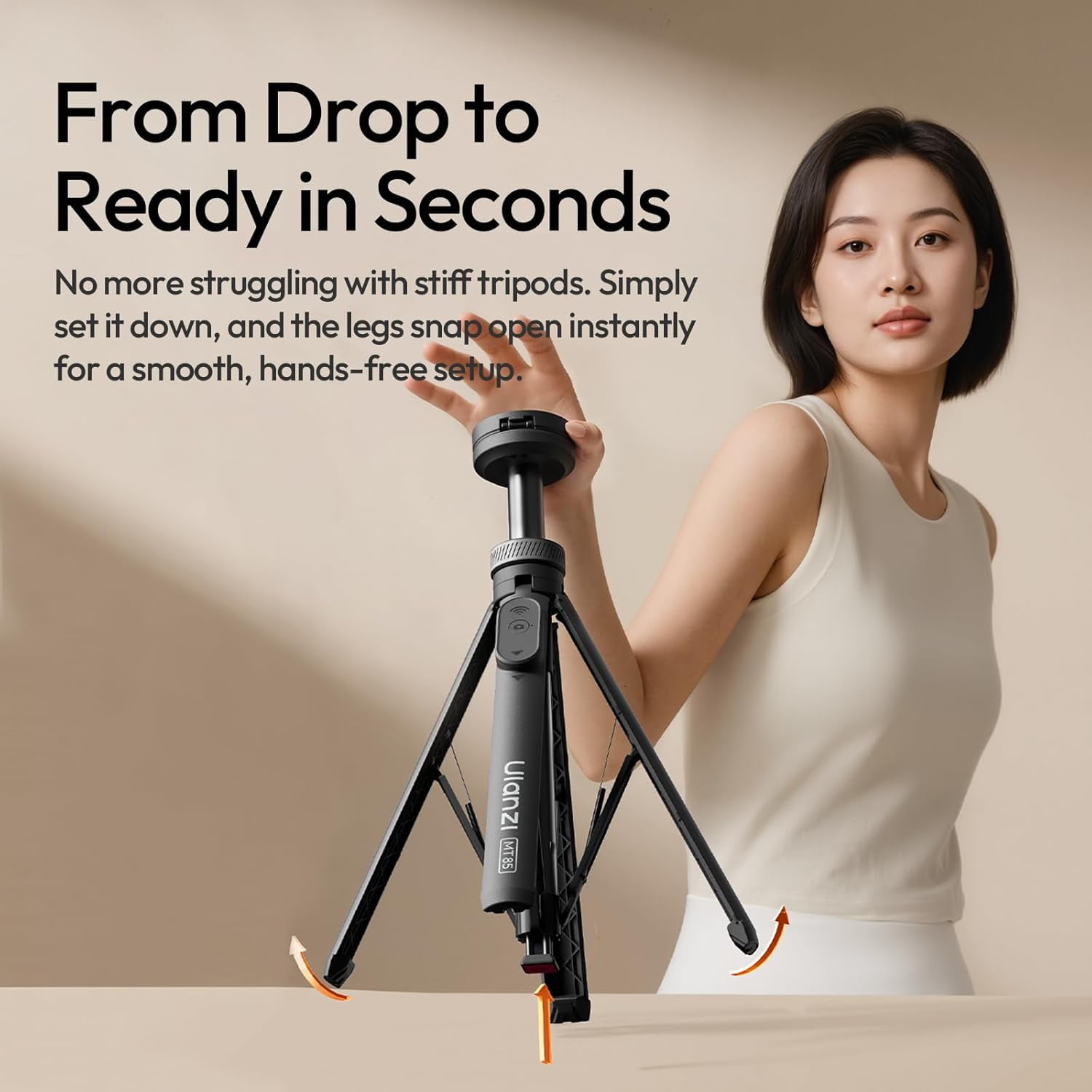 Ulanzi Automatic Tripod for iPhone, MT85 Magnetic Phone Tripod,60" Extendable Selfie Stick with Remote for Vlogging/Live